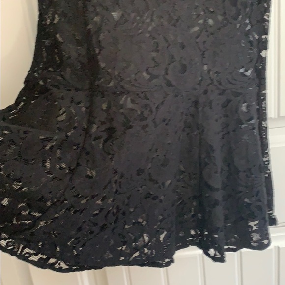 FREE PEOPLE Black Lace Tunic With Embroidery, sz Medium - Picture 7 of 11